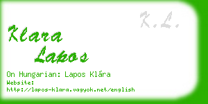 klara lapos business card