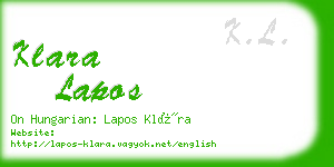 klara lapos business card